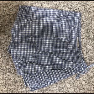 Vintage high waisted plaid skort with tie skirt